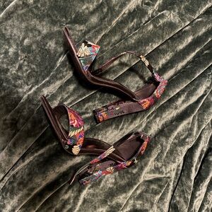 Floral Embroidered Women's Heels